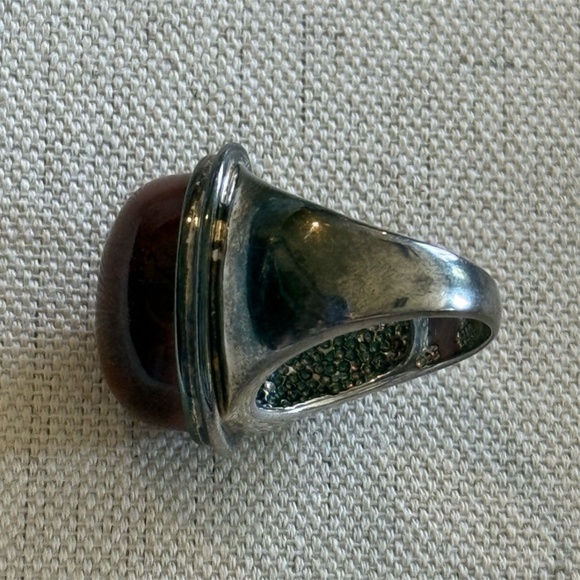 BADAVICI 925 Sterling Silver Vintage Real Rutilated Quartz Ring Size 7 - Picture 2 of 7